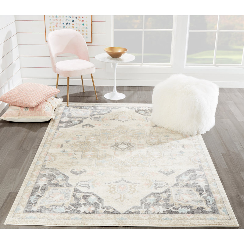 Tapis de zone ivoire Shoalhaven, Rectangle 3 pi 11 po x 5 pi 7 po