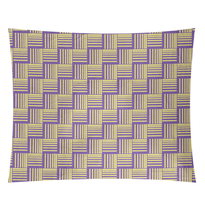 Tapisserie, H 51 po x l 60 po, Mauve/jaune