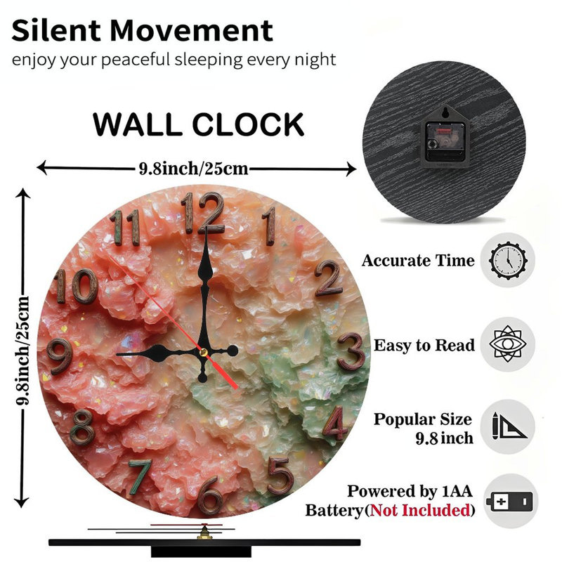 Horloge en résine irisée