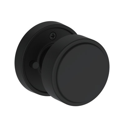 Vashon Privacy Knob with Recessed Round Rose in Unlacquered Brass