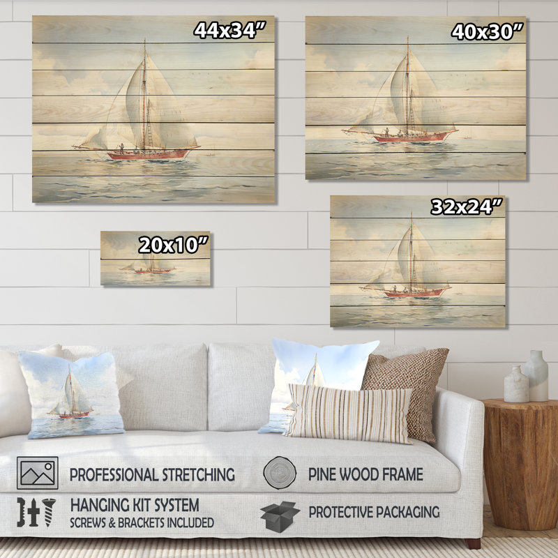 Seafaring Symphony Voilier - sérénité - Bateau à voile sur bois, H 30 po x l 40 po x P 0,78 po