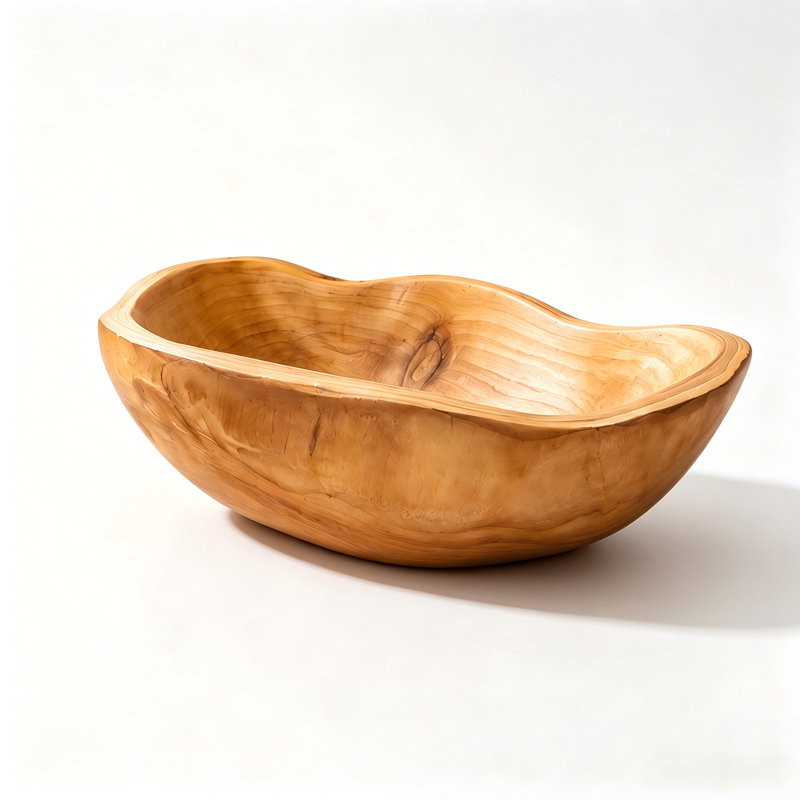 Bol en bois naturel en cèdre naturel pour fruits, entrée et table