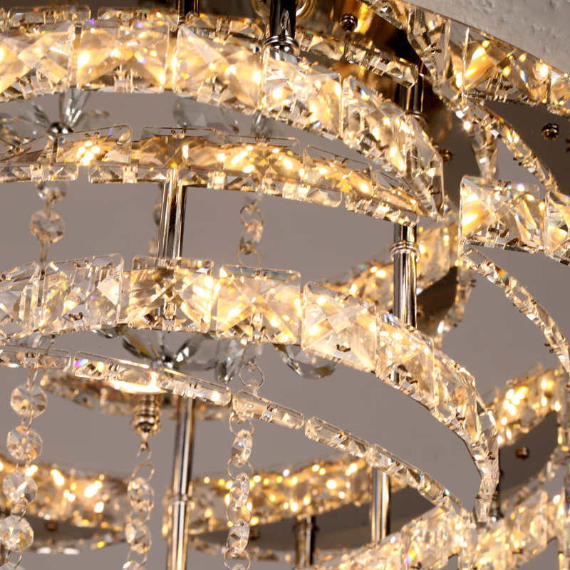 Akono 8 - Light Crystal LED Chandelier, 3000K-4500K-6000K, Chrome, No
