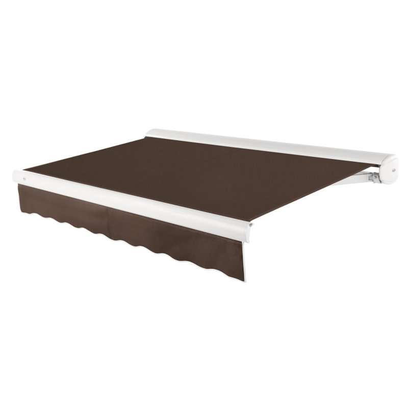 Awntech Key West Patio Retractable Awning with Cassette, Brown, 9.375" H x 120" W x 96" D