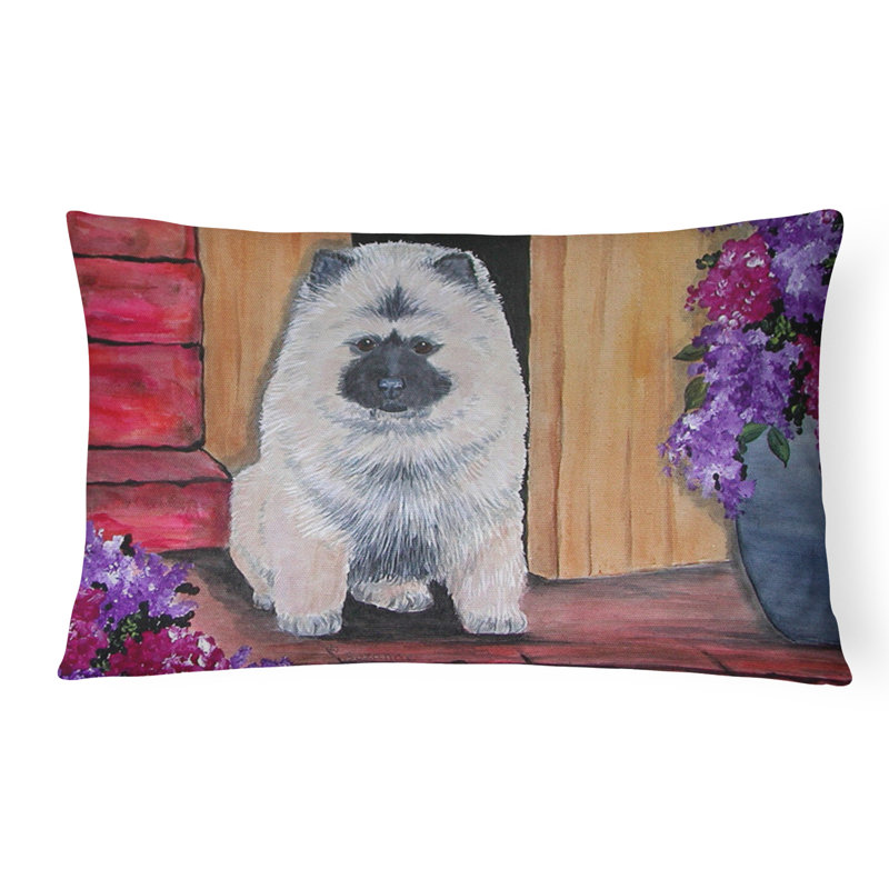 Keeshond Outdoor Reversible Throw Pillow