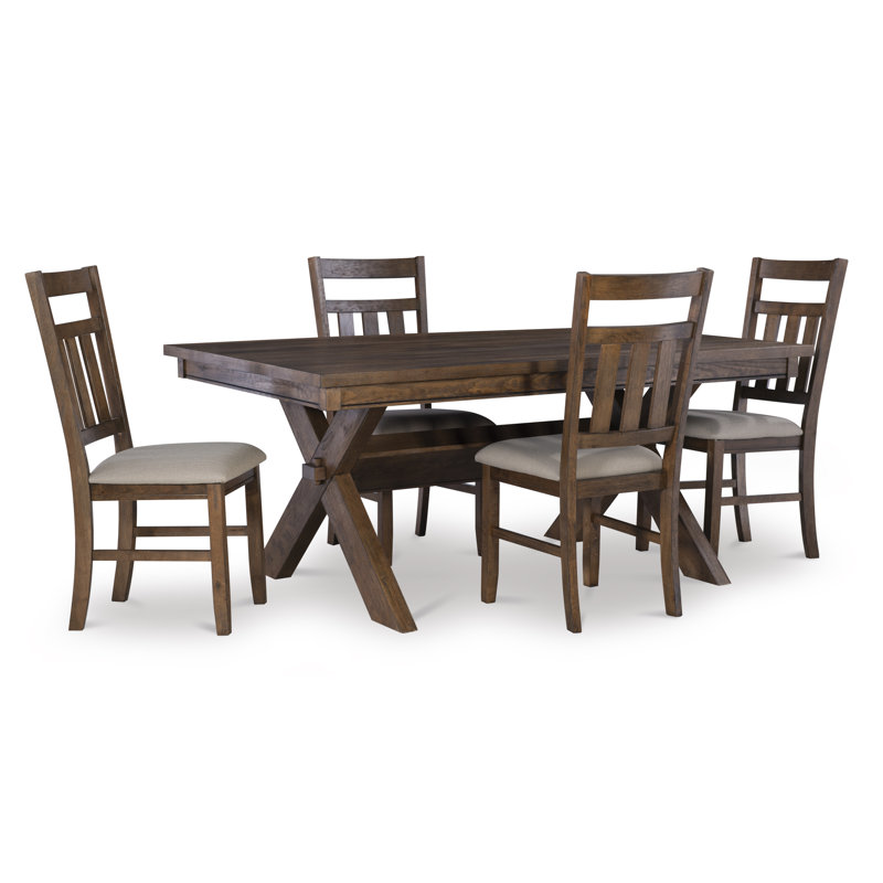 Helbert 5 Piece Dining Set, Brown