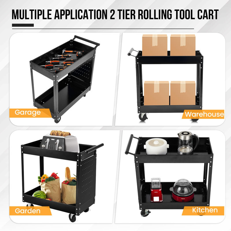79.2 cm W Utility Cart, Black