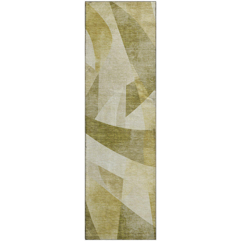 Premium Machine Washable Ashington AMF1836 Swirls Rug, Runner 2'3" x 7'6"