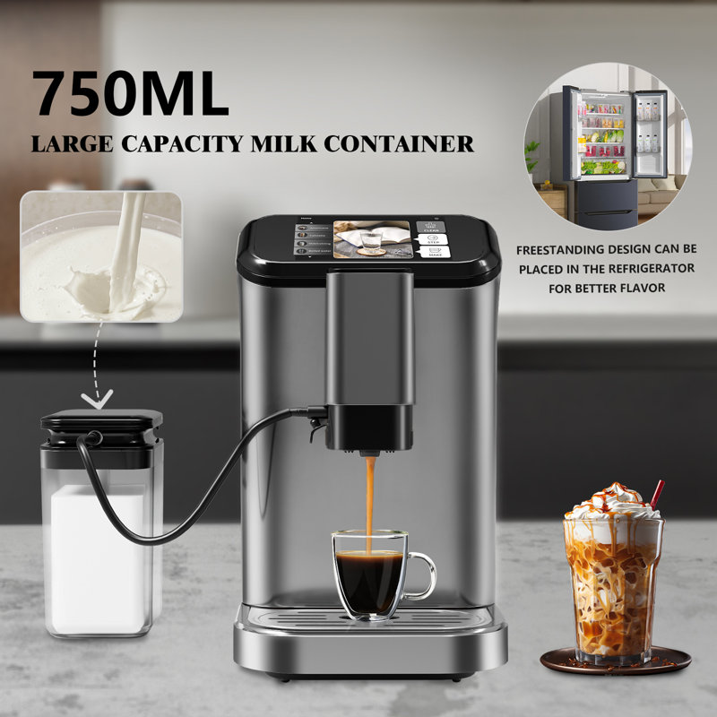 Sangdo Super-Automatic Espresso Machine with Frother, Black