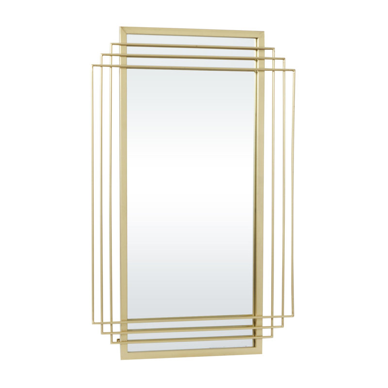 CosmoLiving by Cosmopolitan Gold Metal Geometric Wall Mirror