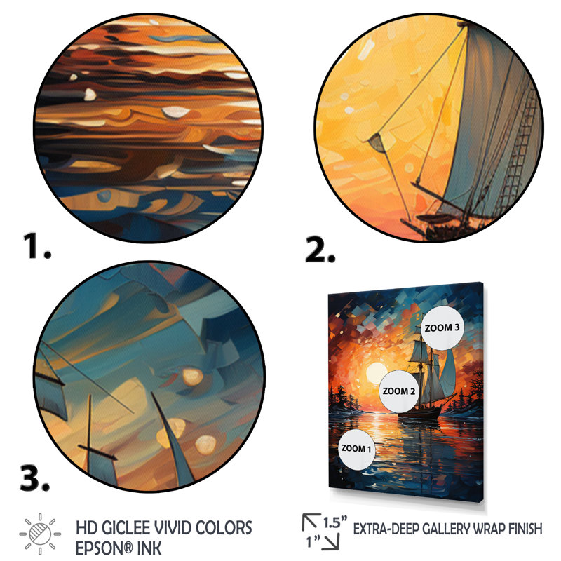 Voilier «Seafaring Dreams II» sur toile, Cadre photo noir, L 12 po x H 20 po