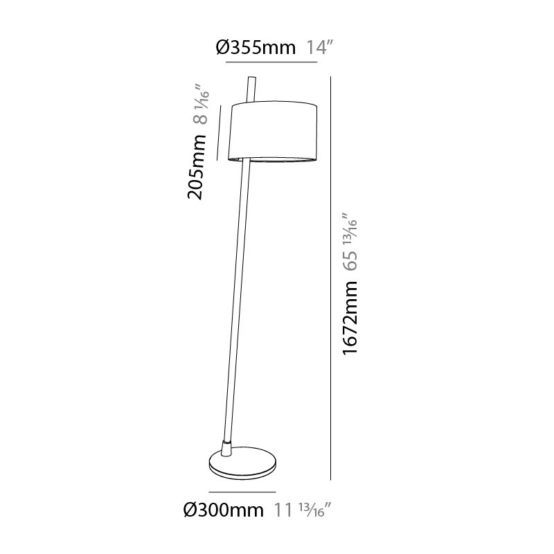 Linood 65.8268" Floor Lamp, Matte Black