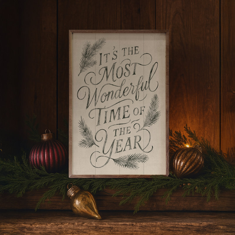 It's It's The Most Wonderful Time Pine, H 8 po x l 5 po, Blanc