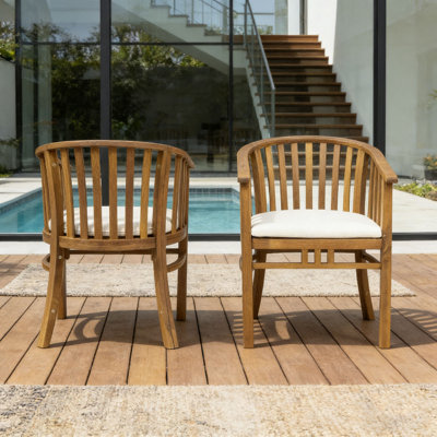 Outdoor Wooden Chairs Set With Cushions
