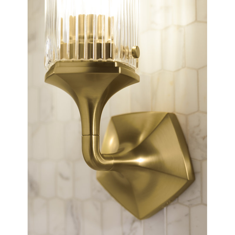 Occasion 1 - Light Plug-in Armed Sconce, Brushed Moderne Brass