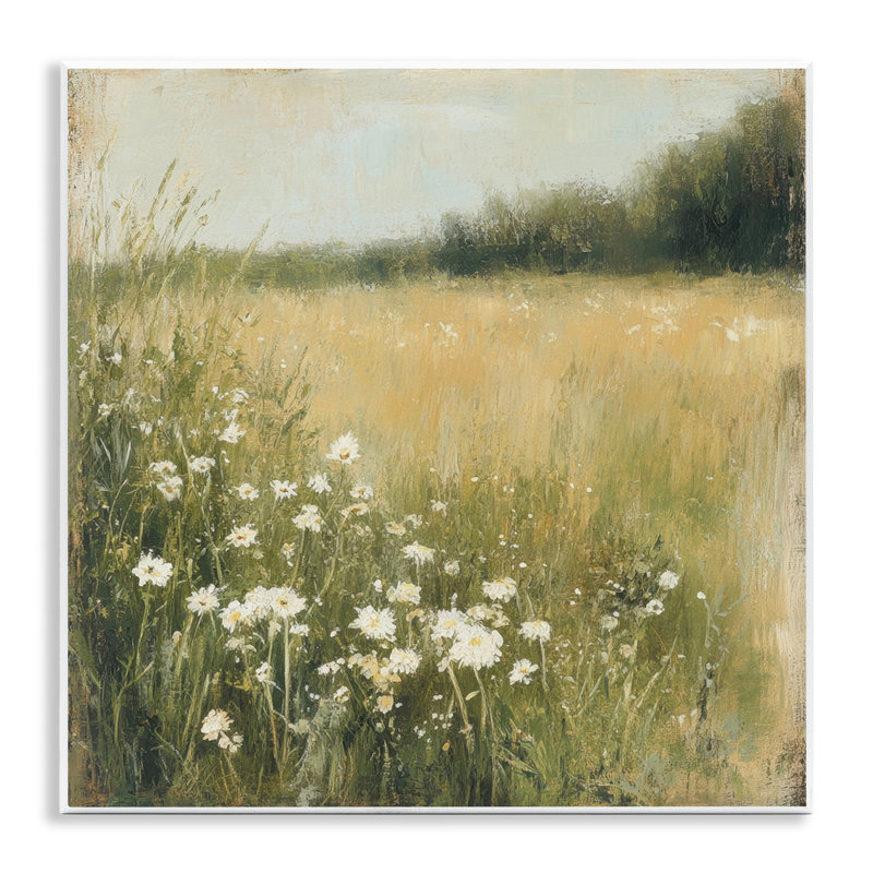 Plaque murale «Daisy Dream Field» par Petal Prints Design