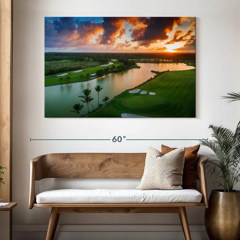 Harpa Golf Course Sunset, 34" H x 51" W