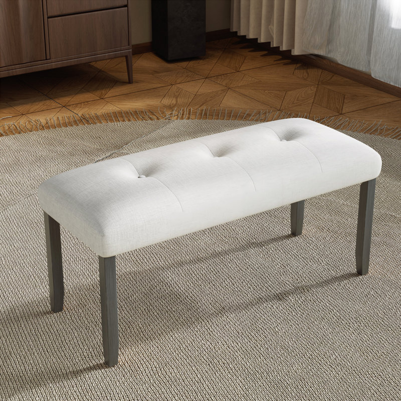 Banc rembourré et capitonné, Gris