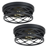 2 Light Farmhouse Flush Mount Ceiling Light-2 Pack (Bulbs Not Included)