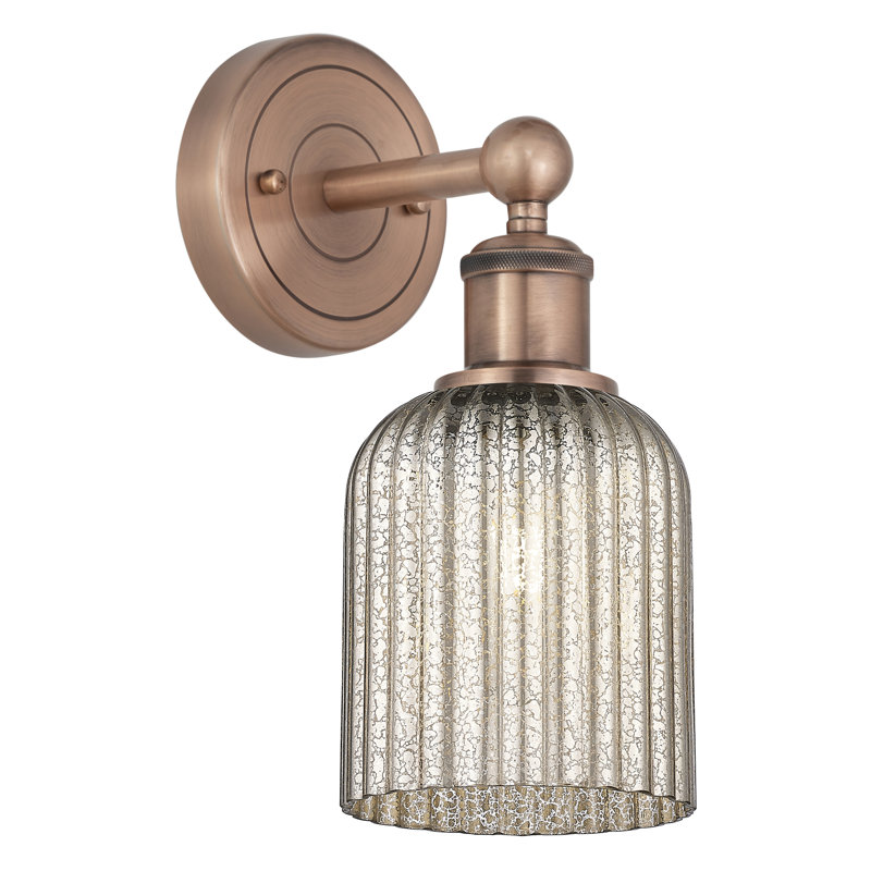 Applique à bras en acier Northgate, Bronze frotté à l'huile, Gris métallisé