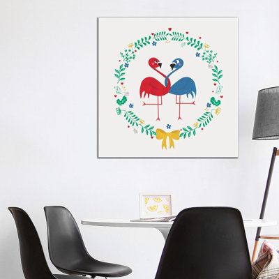 Flamingos In Love by Show Me Mars - Gallery-Wrapped Canvas Giclée on Canvas
