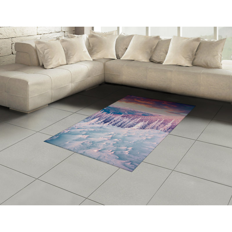Winter White High Density Long Fiber Poly Threads Decorative Area Rug Carpet, Rectangle 4' x 5'8"
