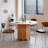 Burlywood Round Solid Wood Dining table-1487264667