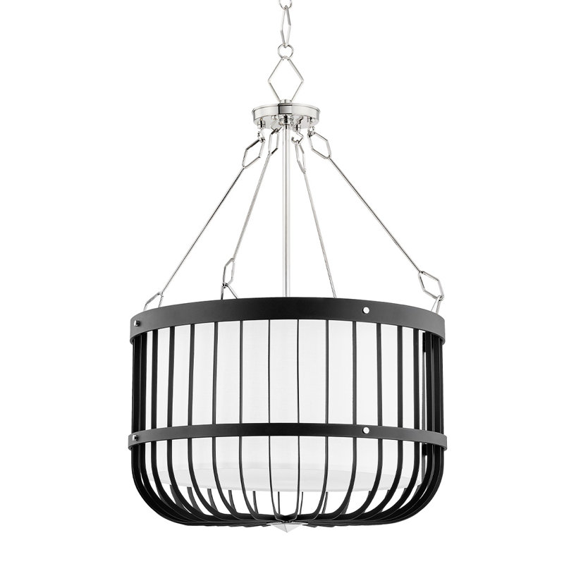 Landon 4 - Light Pendant, Polished Nickel/Black