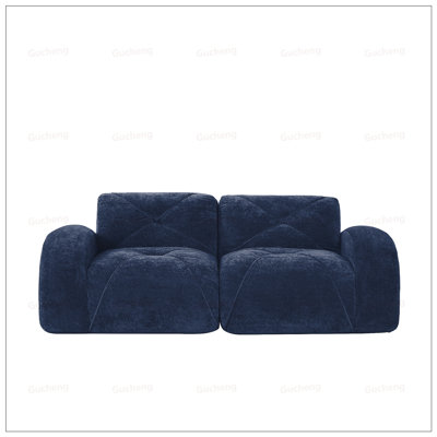 2-Seater Tufted Sofa With Soft Velvet, High Density Foam, Anti-Slip Design, And No Assembly Required For Living Rooms