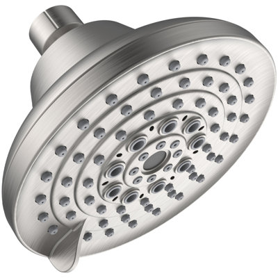 6 Spray Settings High Pressure Shower Head 5" Rain Fixed Showerhead - Adjustable Shower Head With Anti-Clogging Nozzles, Low Flow Easily Installation