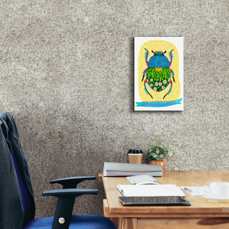 «Common Garden Beetle Mounted» par Hello Angel, art mural sur toile, H 18 po x l 12 po x P 0,75 po