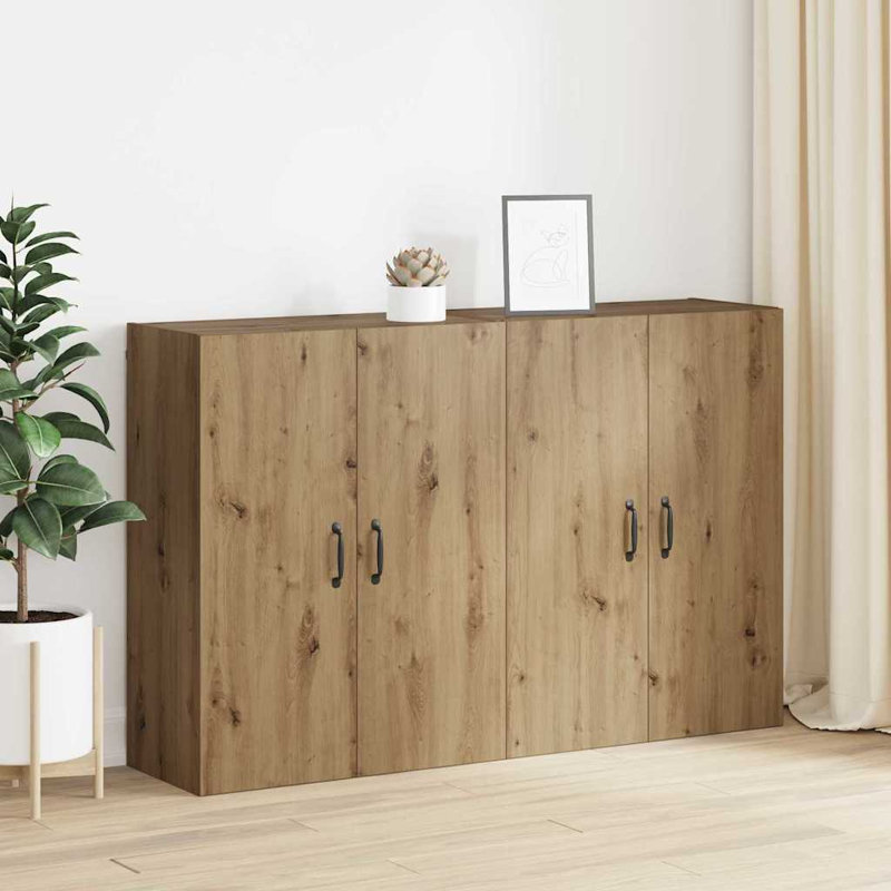 Wall Mounted Cabinets Storage Cabinet Cupboard Display Cabinet, Artisan Oak