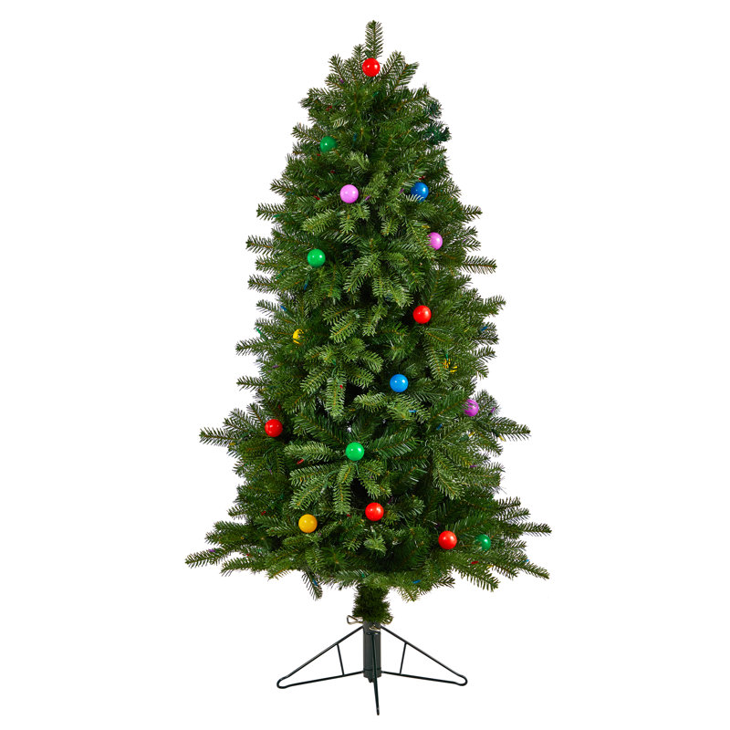 Lighted Artificial Fir Christmas Tree, 5' H
