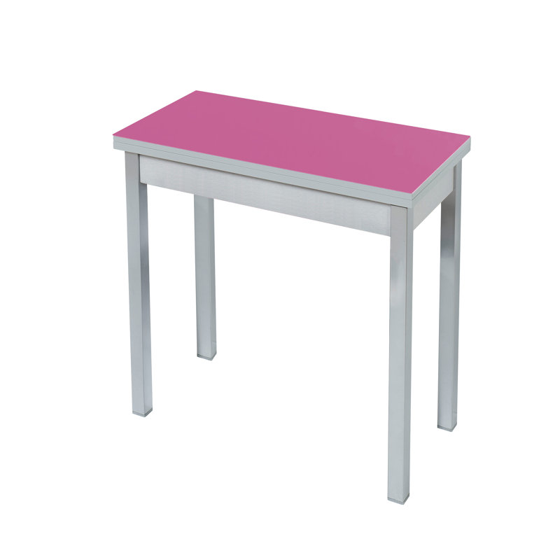 Dhima Glass Top End Table, Fuchsia
