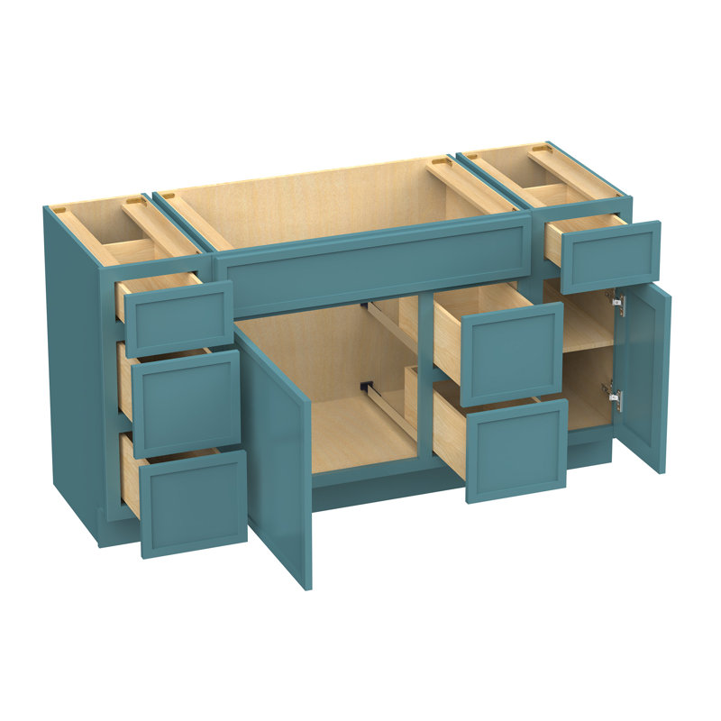 Base de meuble-lavabo simple 60 po seulement, Bleu sarcelle