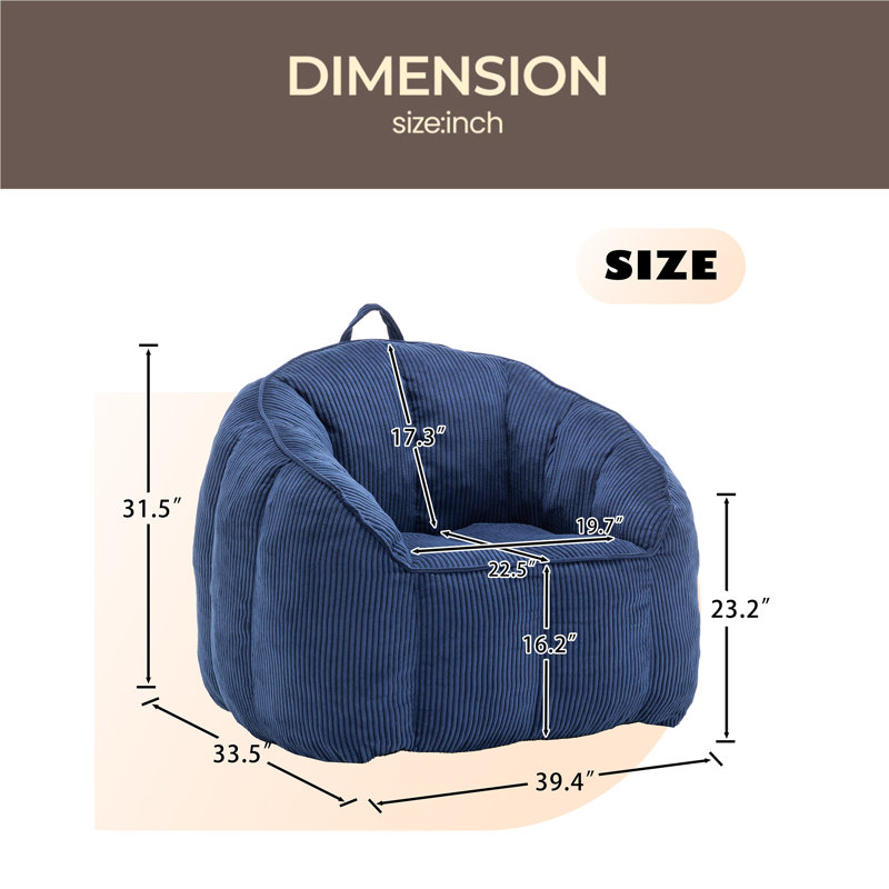 Fauteuil à billes Giant, Bleu très foncé