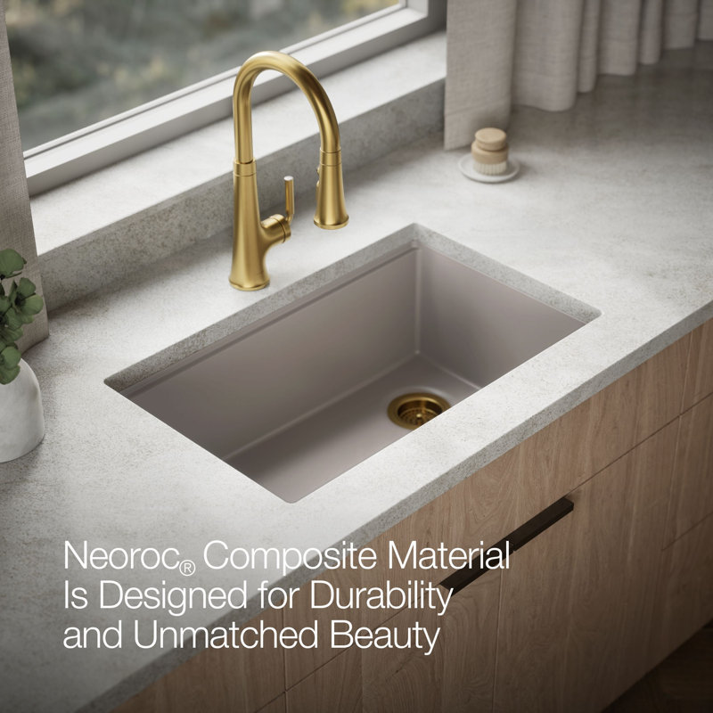 Billings Undermount Single-Bowl Workstation Kitchen Sink, Beige