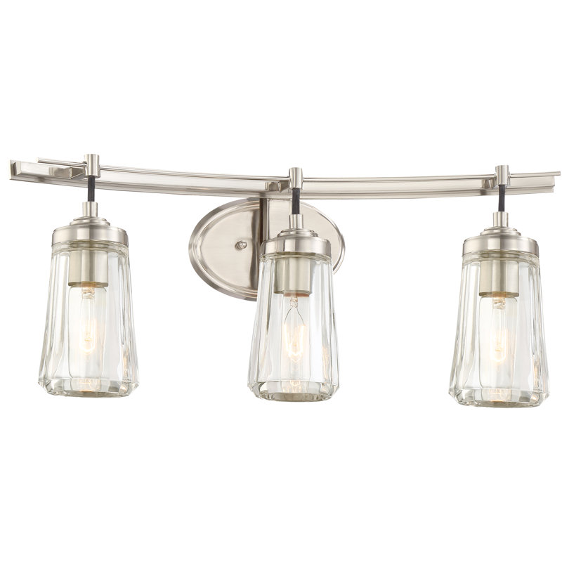 Brayden Studio Omeara Brushed Nickel With Clear Vanity Light