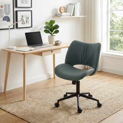Alleyna Swivel Upholsterd Desk Chair Armless Office Chair Computer Task Chair