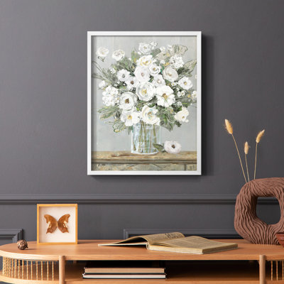Cottage Whites II, reproduction encadrée - bois massif