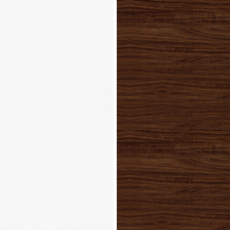 Arnfinnur Unfinished TV Stand, White/Walnut/Black