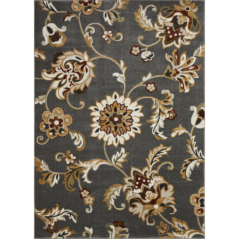 Elaynah Performance Floral Indoor Rug, Rectangle 6'7" x 9'2"