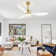 Loritta 52'' 3 - Blade Large Indooor Ceiling Fan With Light Kit and Remote, 3 LED Colors, 6 Speed Noiseless DC Motor, Timer
