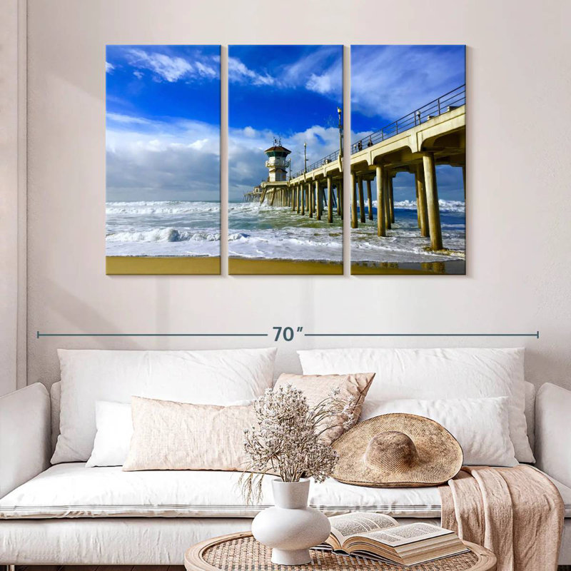 Aletra Huntington Pier Waves, H 32 po x l 50 po