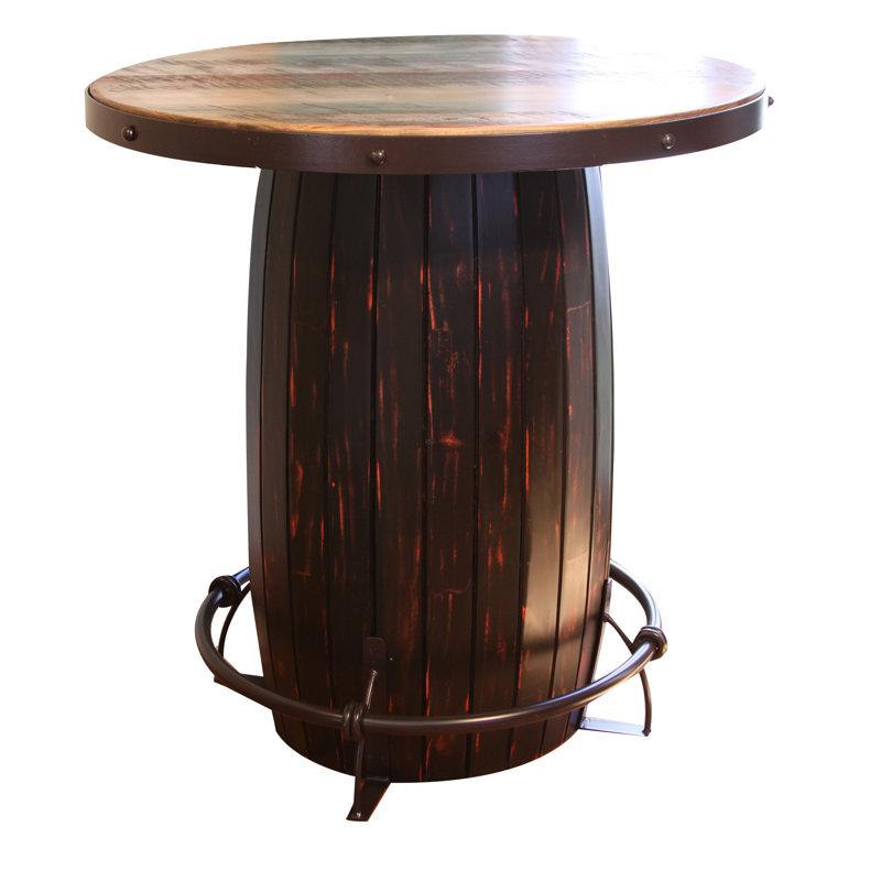 Kathalyn Pine Round Solid Wood Base Dining Table