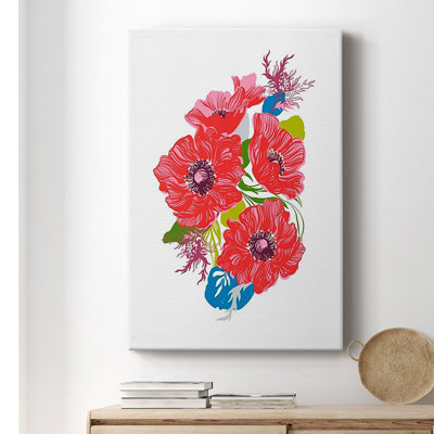 Toile tendue avec châssis Brilliant Poppies I - prêt à accrocher
