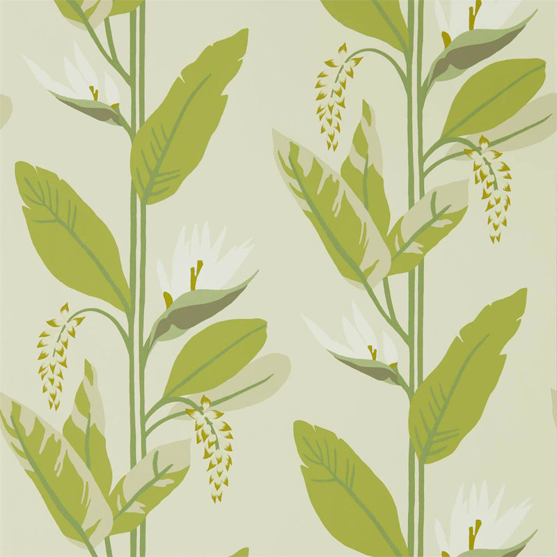 Llenya 10.05m x 68.6cm Wallpaper Roll, Lime/Jade/Pebble