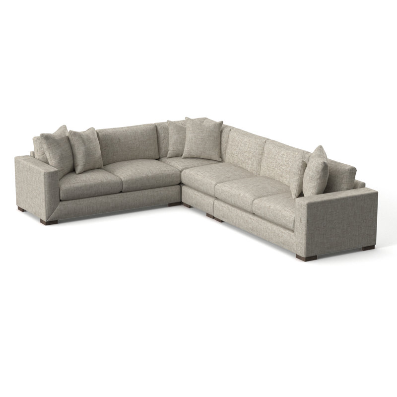 Nicolette Upholstered L-Shaped Sectional Right Hand Facing, 1372-000 White Boucle, Aged Gray