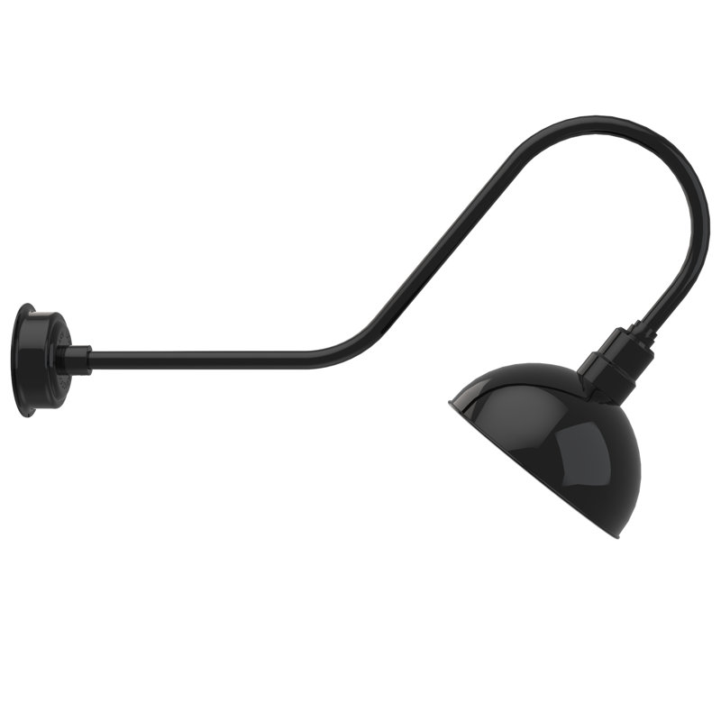 Luminaire de grange d’extérieur à del Dipkarpaz, H 12 po x l 12 po x P 36 po, Noir