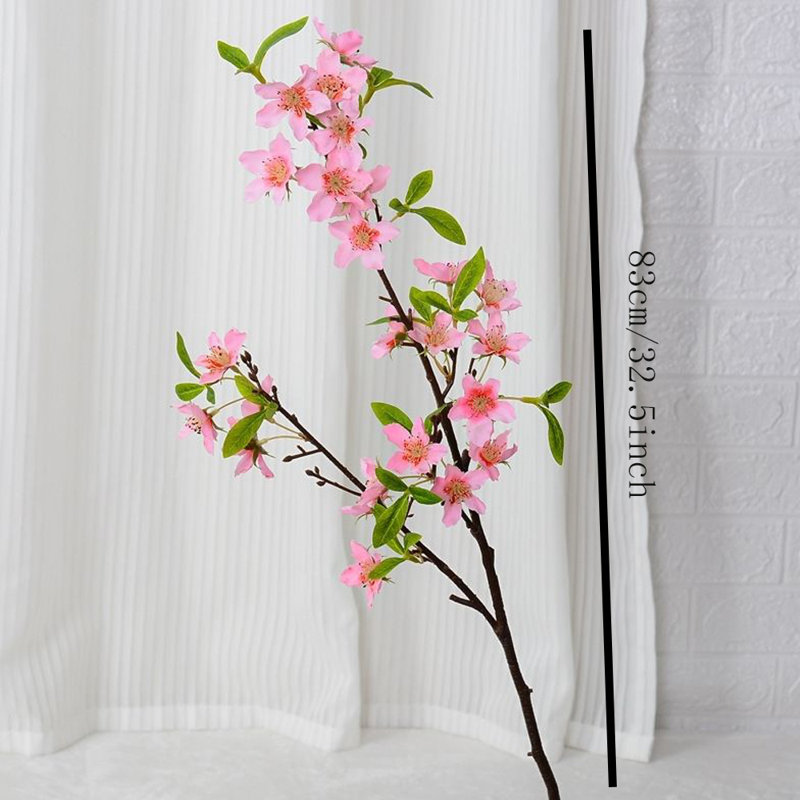 3 PCS 33 pouces Simulation de qualité Branche de cerisier en fleurs Ensemble de floraison intérieure Décoration de fausse fleur Décoration de réception d'hôtel Fleur de cerisier artificielle